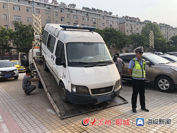 120救护车竟是报废车!阳谷交警查获一违法车辆