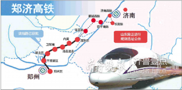 郑济高铁山东段线路图图片